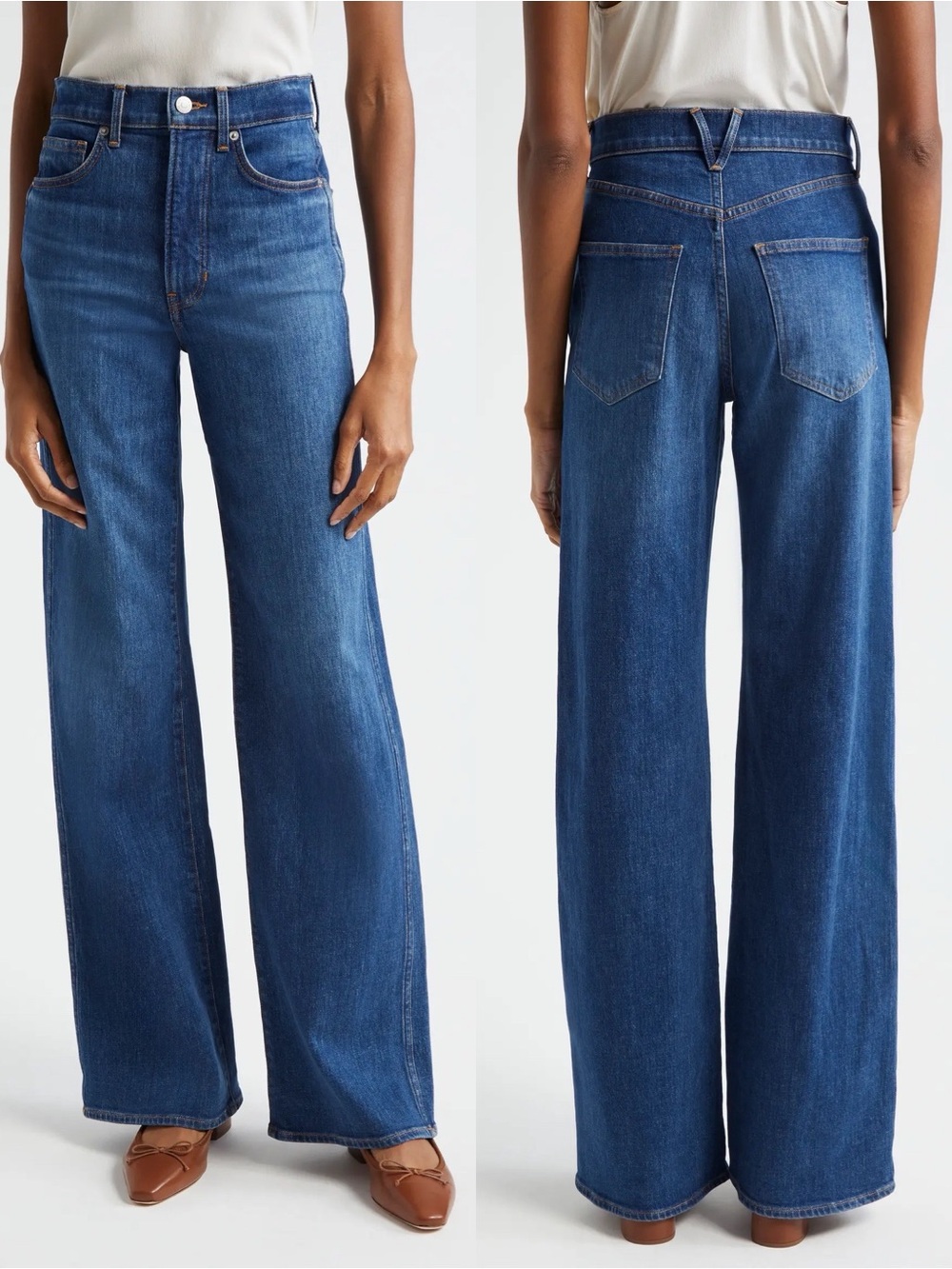 Veronica Beard Taylor Relaxed Wide Leg High Rise Jeans, 29